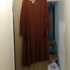 Long orange cardigan
